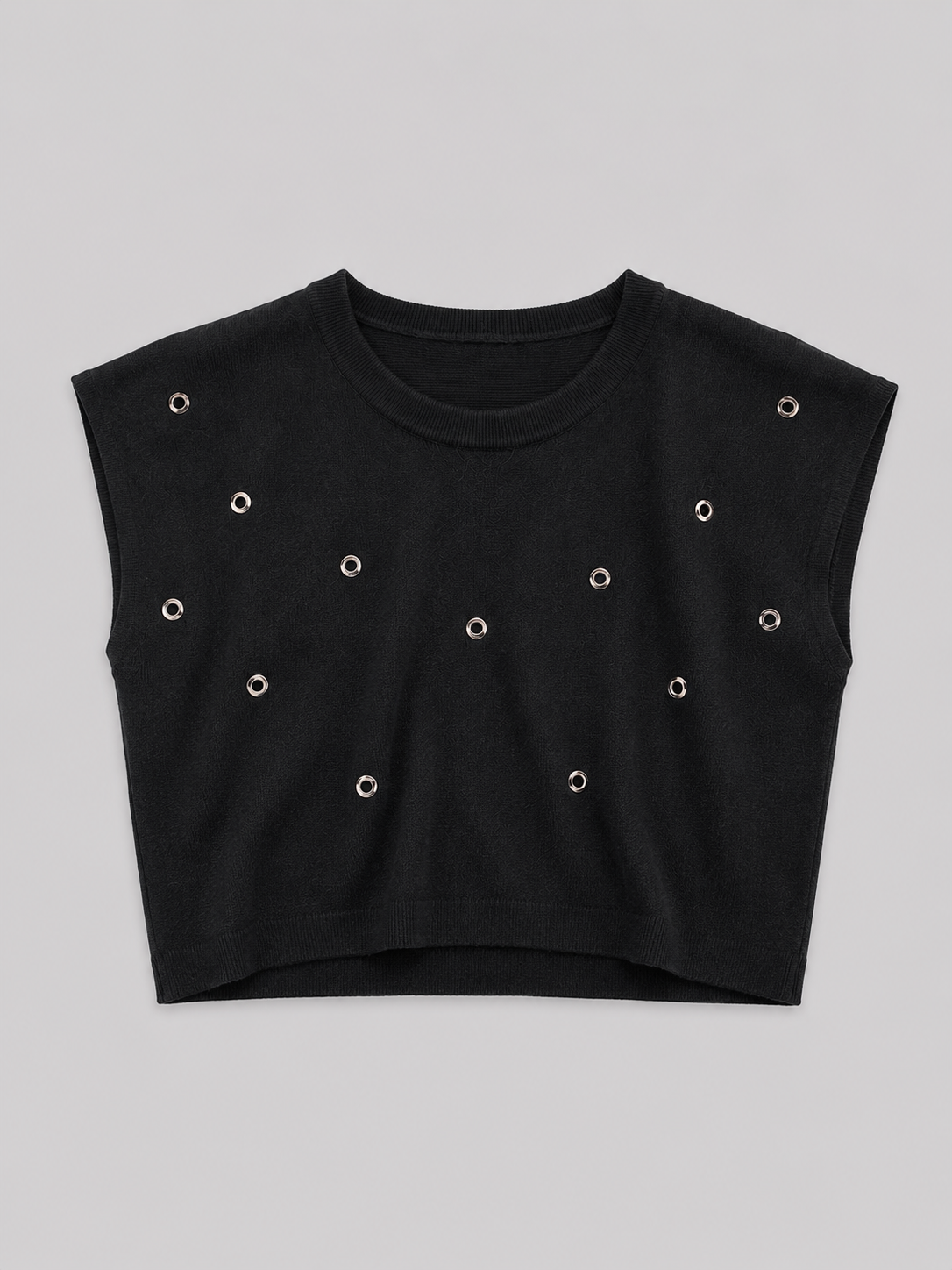 Top Para Mujer Aero Fashion Bare Pater Dark Black Crop Top 3774