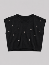 Top Para Mujer Aero Fashion Bare Pater Dark Black Crop Top 3774