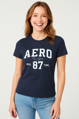 Camiseta Para Mujer Aero Graphic Level 1 Cadet Navy 5837