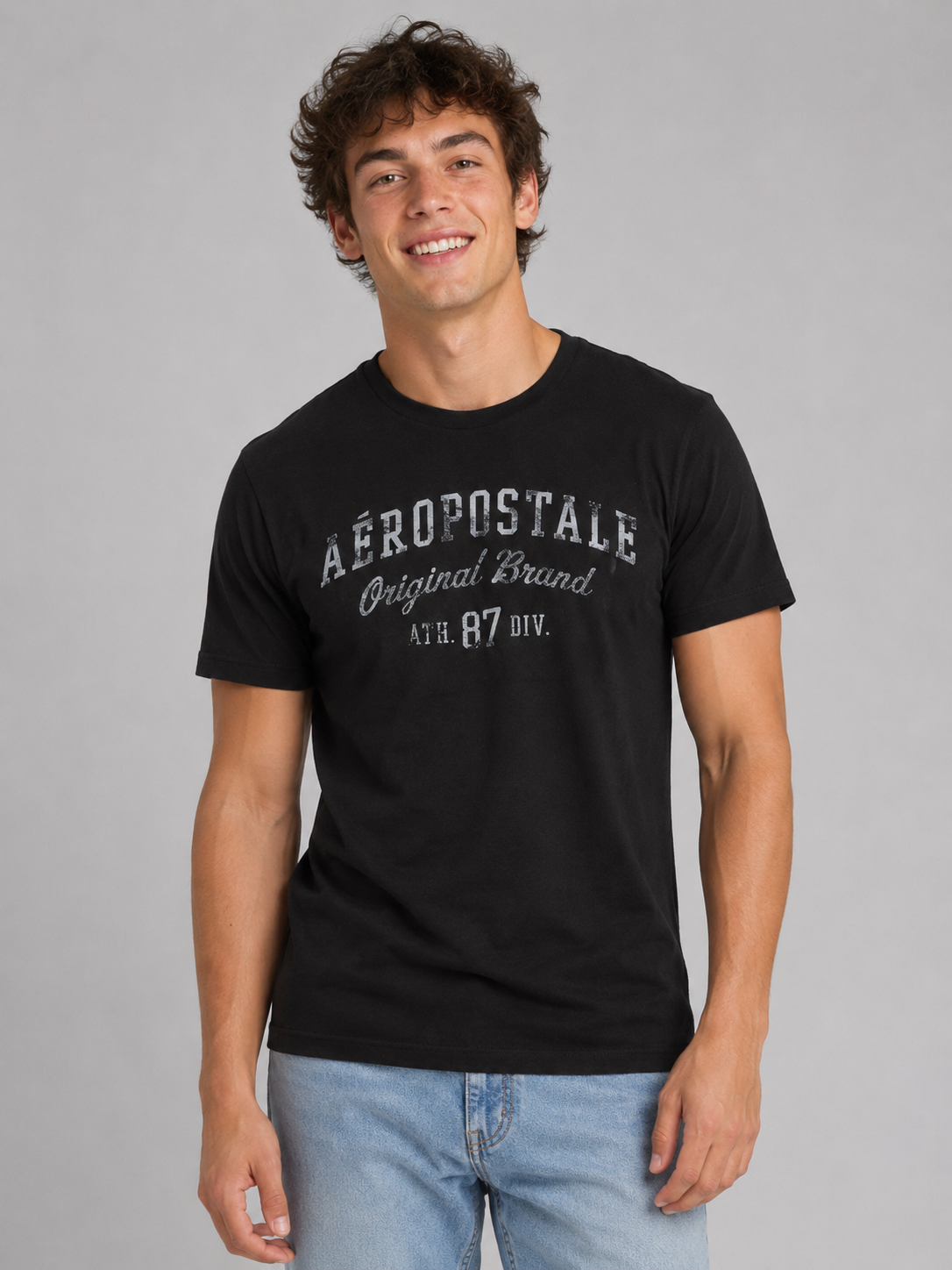 Camiseta Para Hombre Aero Level 1 Graphic Tees Dark Black 6272