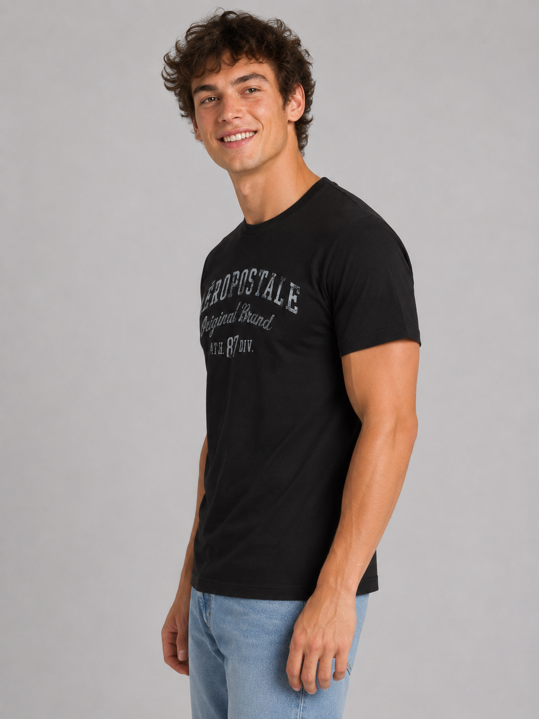 Camiseta Para Hombre Aero Level 1 Graphic Tees Dark Black 6272