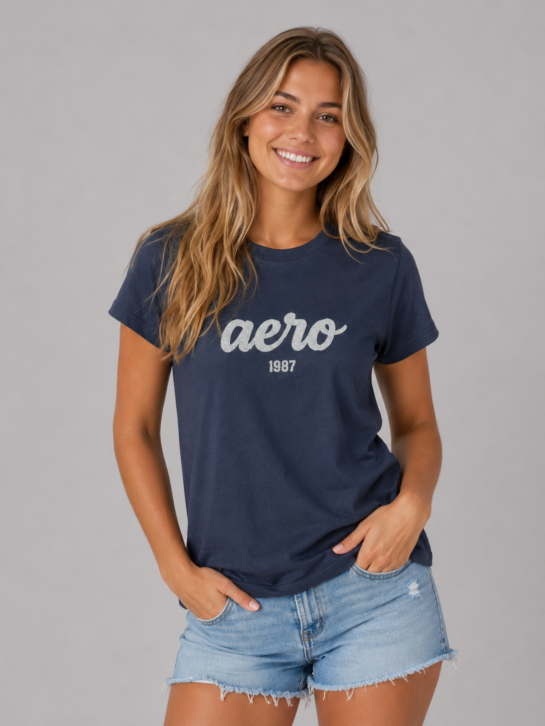 Camiseta Para Mujer Aero Graphic Level 2 Cadet Navy