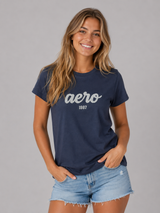 Camiseta Para Mujer Aero Graphic Level 2 Cadet Navy