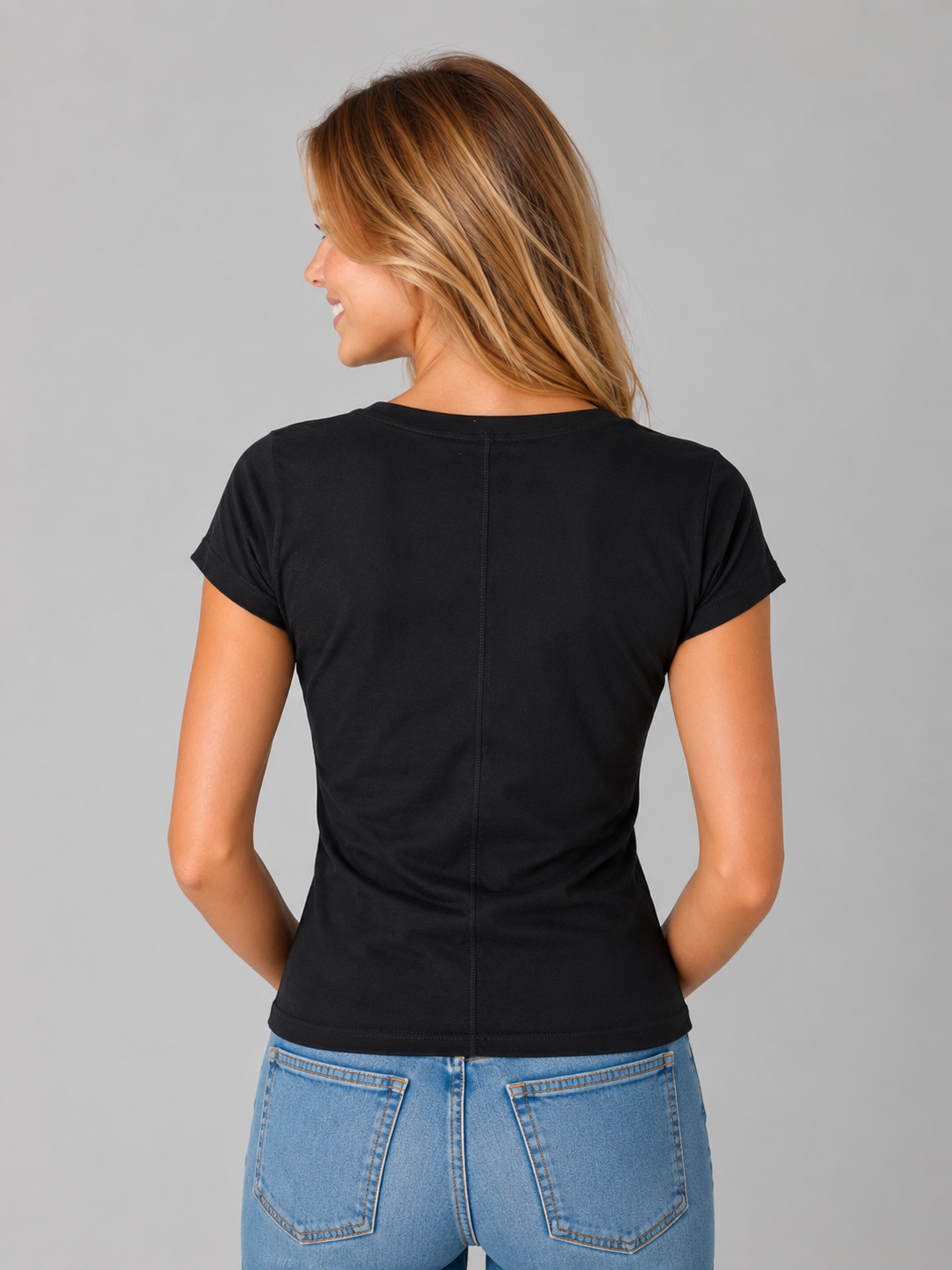 Camiseta Para Mujer Aero Girls Solid SS Dark Black 6505