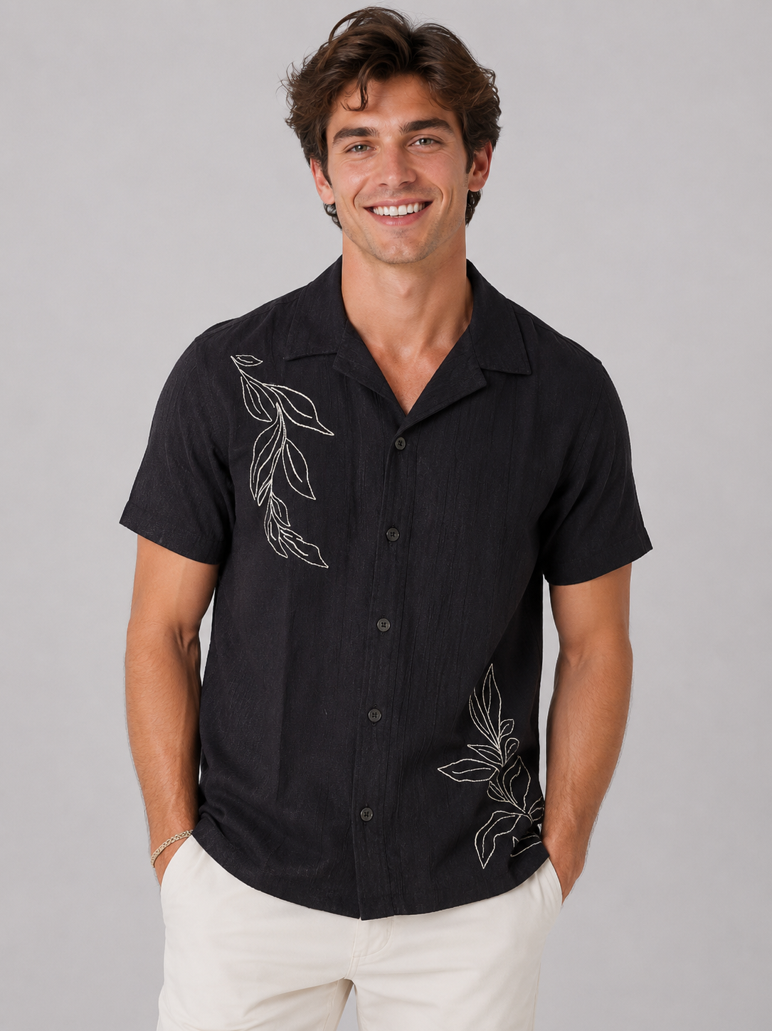 Camisa Para Hombre Aero Guys Woven Shirts Dark Black 2266