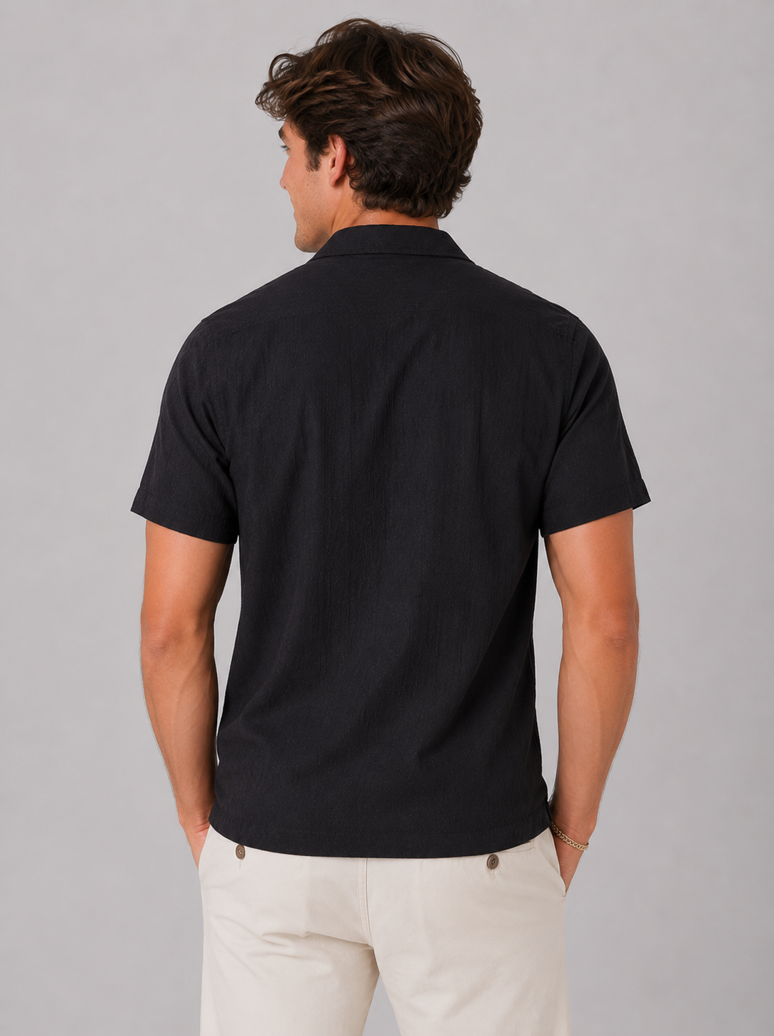 Camisa Para Hombre Aero Guys Woven Shirts Dark Black 2266