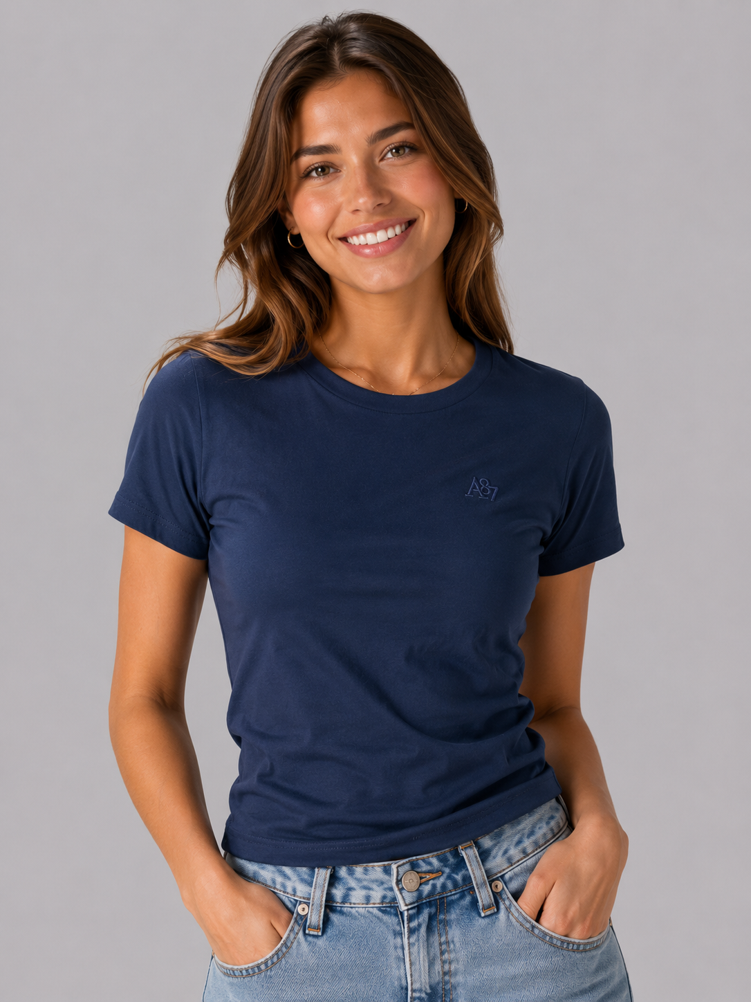 Camiseta Para Mujer Aero Girls Solid SS Cadet Navy 4204