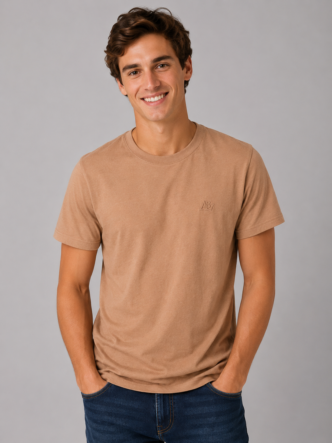 Camiseta Para Hombre Aero Guys SS Tees Mocha Mousse 4240