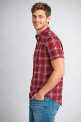Camisa Para Hombre Aero Guys LS Woven Shirts Red 1222