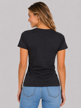 Camiseta Para Mujer Aero Girls Solid SS Dark Black 4208