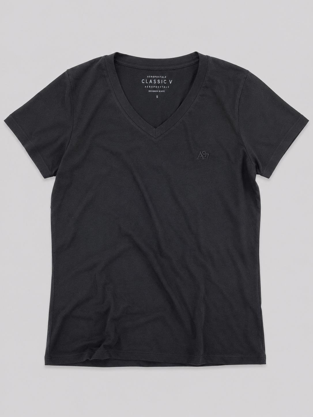 Camiseta Para Mujer Aero Girls Solid SS Dark Black 4208