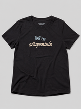 Camiseta Para Mujer Aero Graphic Level 2 Dark Black 7091