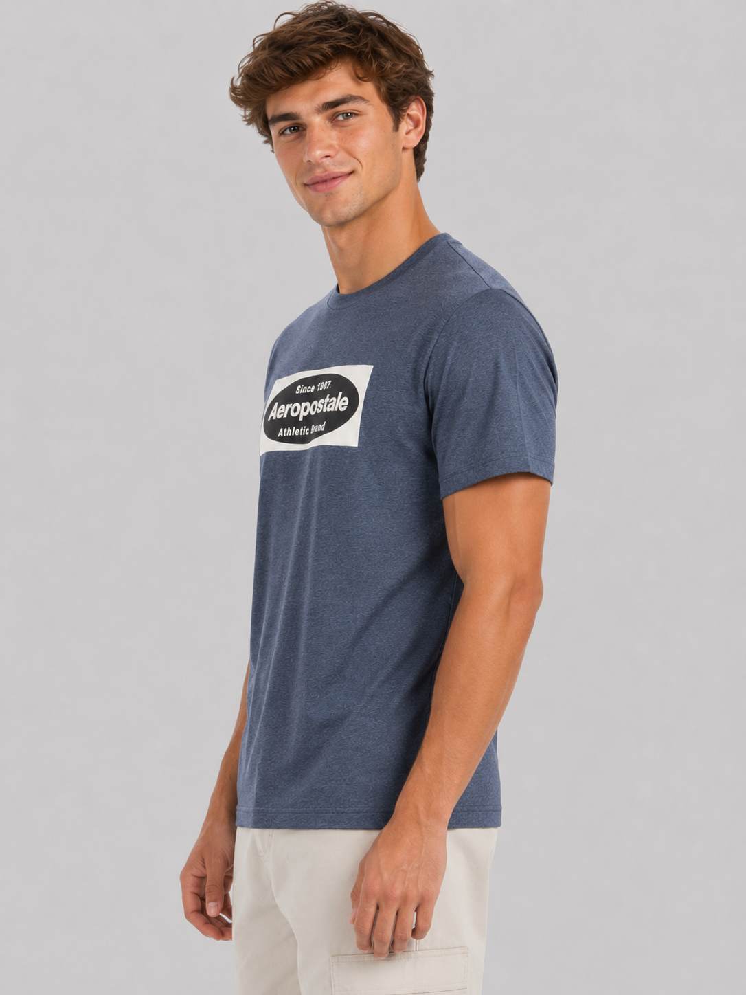 Camiseta Para Hombre Aero Level 1 Graphic Tees Cadet Navy 6251
