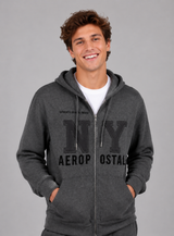 Buzo Para Hombre Aero Guys Full Zip Hoodies Charcoal Heather Grey 2252