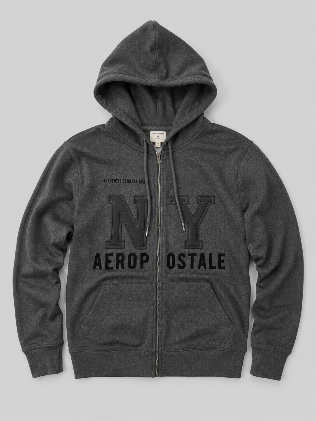 Buzo Para Hombre Aero Guys Full Zip Hoodies Charcoal Heather Grey 2252