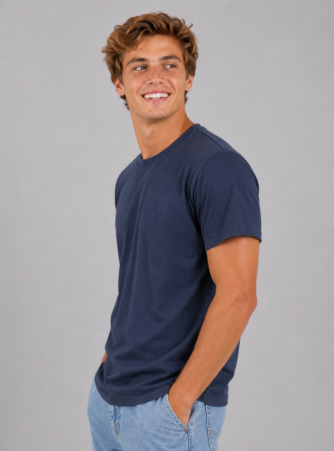 Camiseta Para Hombre Aero Guys SS Tees Cadet Navy 4240