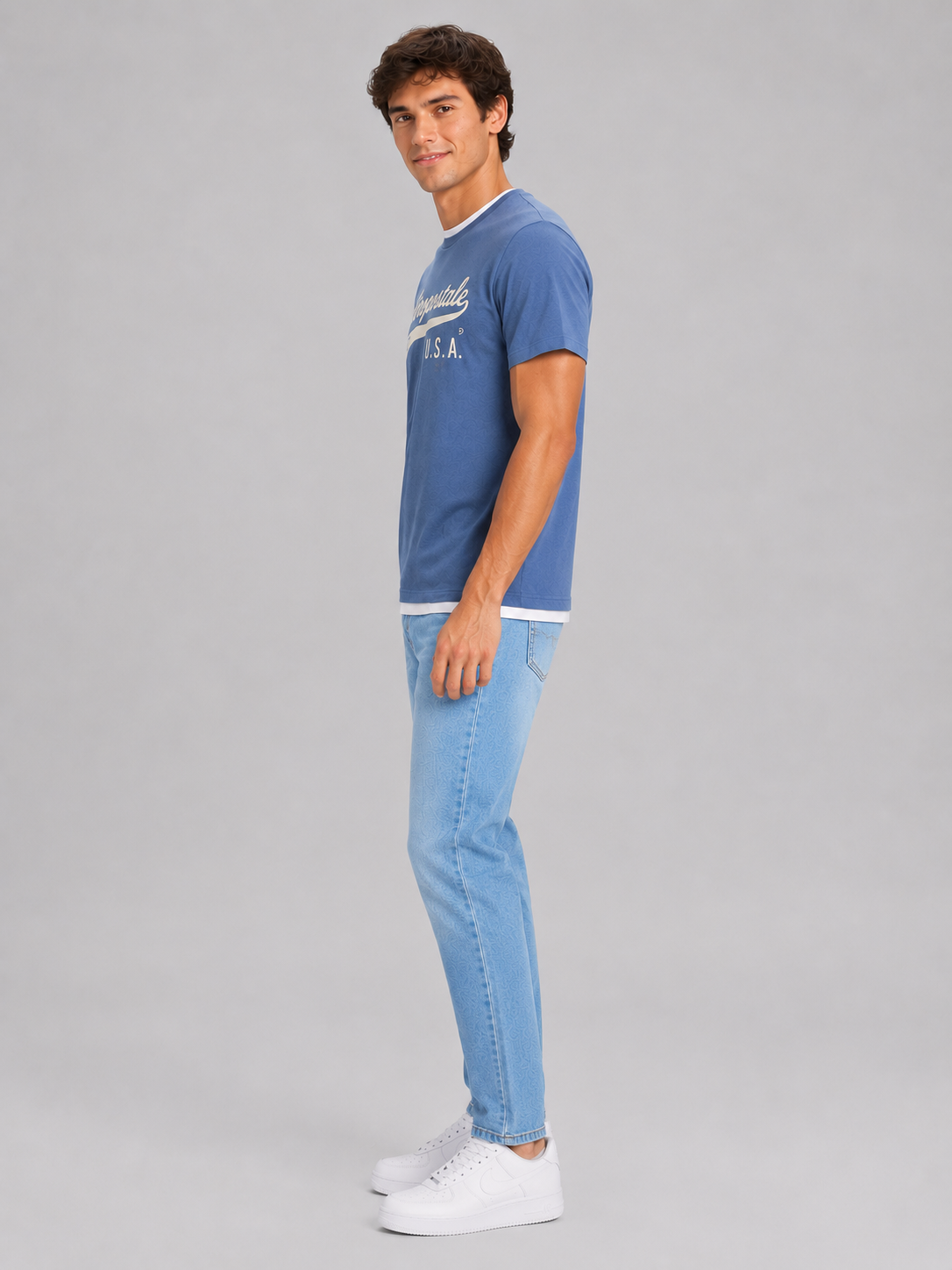 Jean Para Hombre Aero Guys Core Denim Light Wash Slim 6001