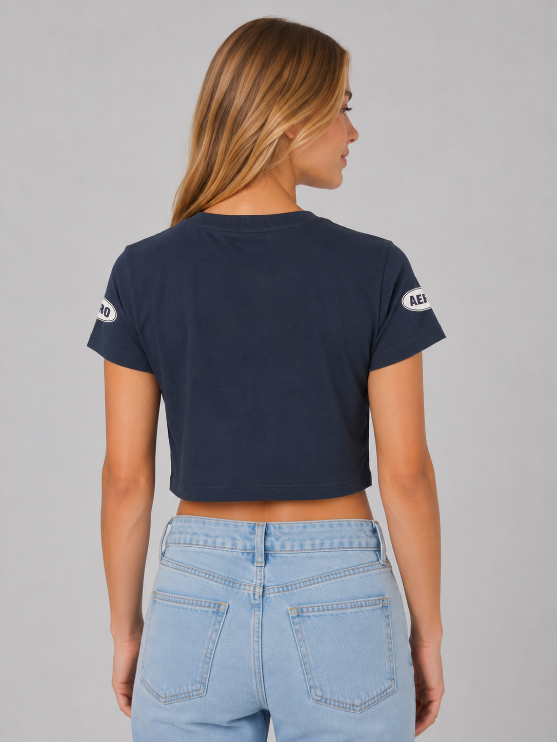 Camiseta Para Mujer Aero Girls Fashion Graphics Cadet Navy Crop Top 2234