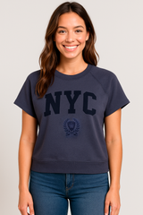 Camiseta Para Mujer Aero Girls Fashion Graphics SS Charcoal Heather Grey 1083