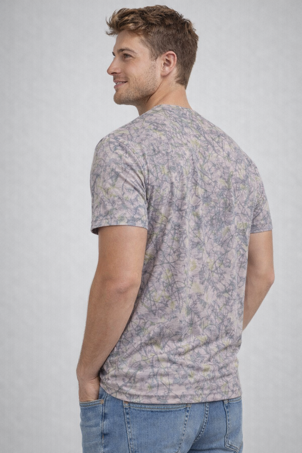 Camiseta Para Hombre Aero Guys Fashion Graphics Light Heather Grey 6267