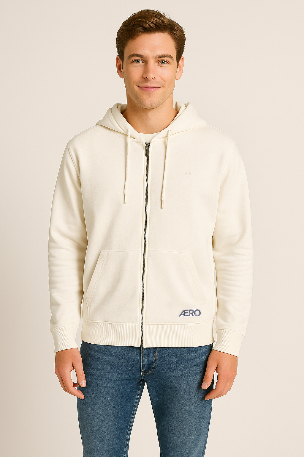 Buzo Para Hombre Aero Guys Full Zio Hoodies Egret 8999