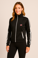 Buzo Para Mujer Aero G Active Zip Front Dark Black 9767