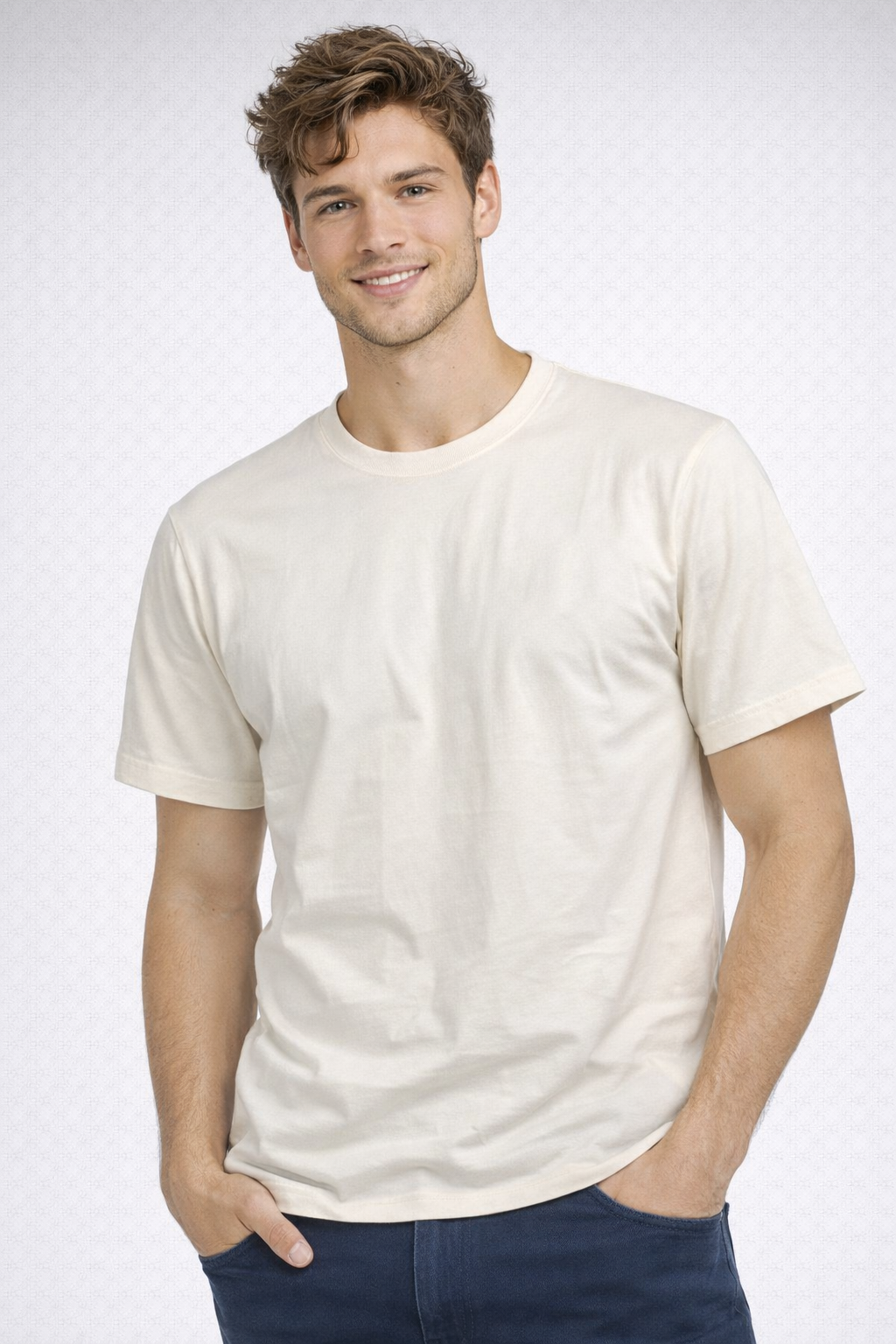 Camiseta Para Hombre Aero BC SS Knits Tofu 1596 (100% ALGODÓN)