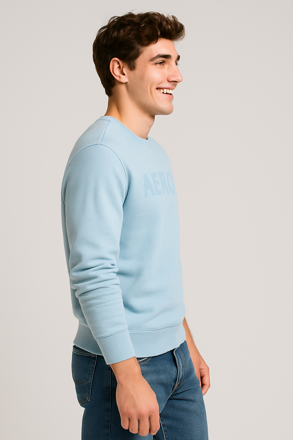 Buzo Para Hombre Aero Guys Fleece Other Porcelain Blue 7697