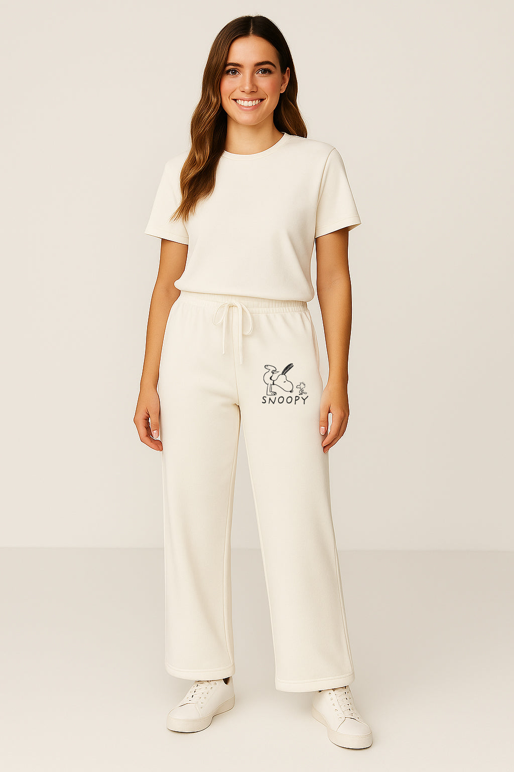 Jogger Para Mujer Aero Girls Knit Pants Birch Wide Leg PEANUTS 247