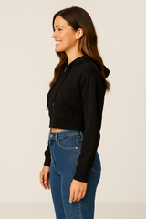 Buzo Para Mujer Aero Girls Fleece Zip Front Dark Black 3728