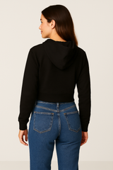 Buzo Para Mujer Aero Girls Fleece Zip Front Dark Black 3728
