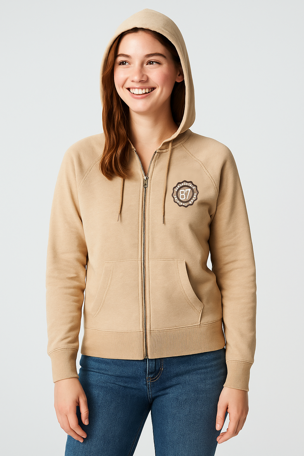 Buzo Para Mujer Aero Girls Fleece Pop Over Chanterelle 3808