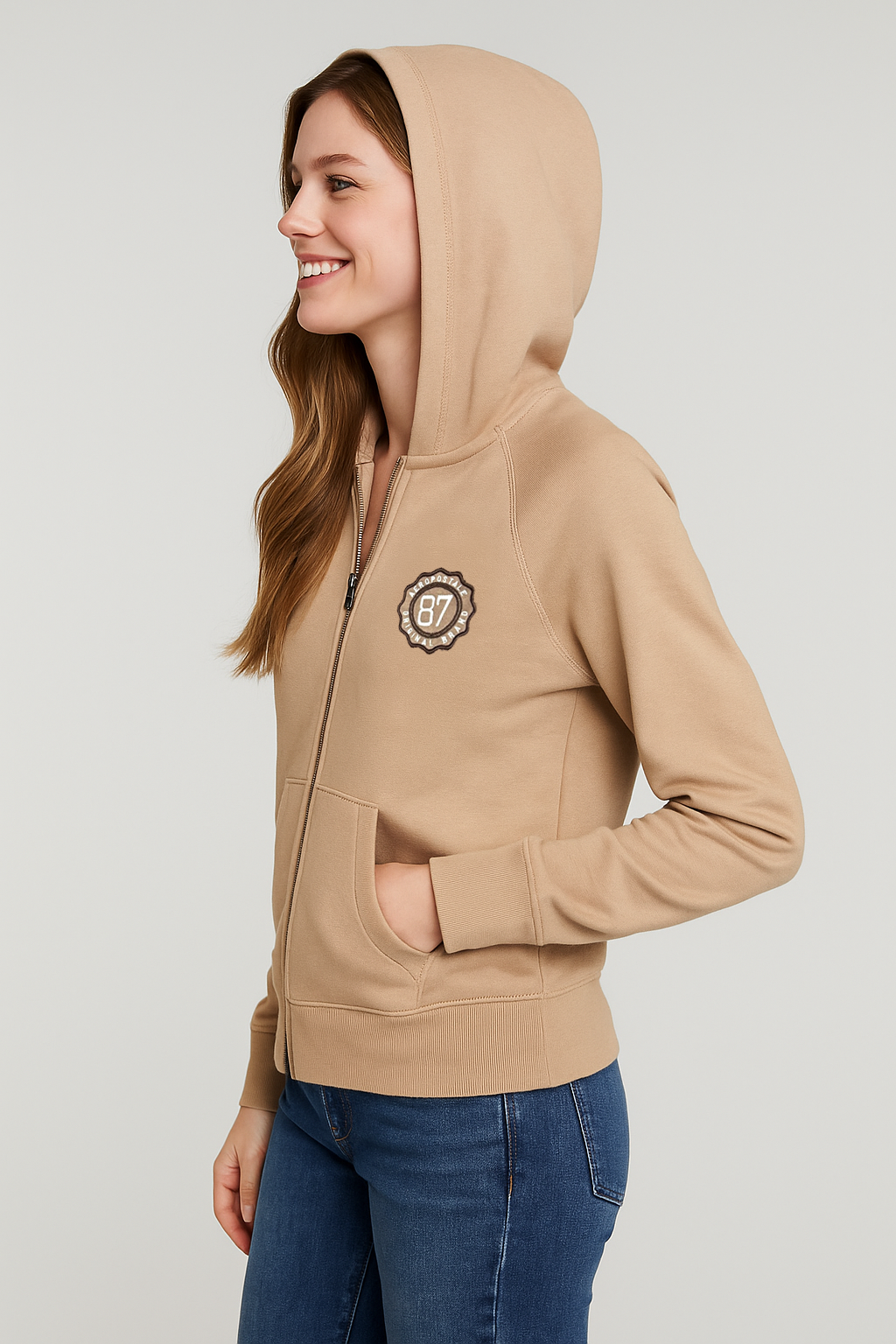 Buzo Para Mujer Aero Girls Fleece Pop Over Chanterelle 3808