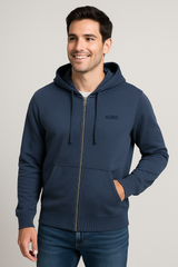 Buzo Para Hombre Aero Guys Full Zip Hoodies Cadet Navy 5018