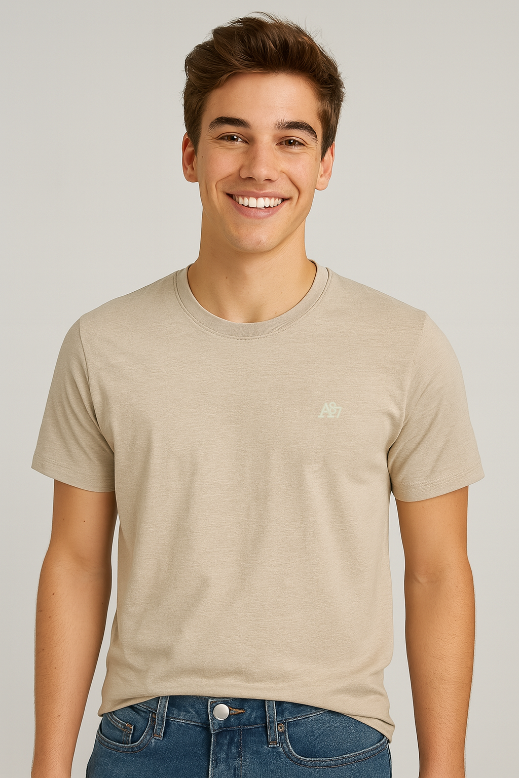 Camiseta Para Hombre Aero Guys SS Tees Khaki 4245