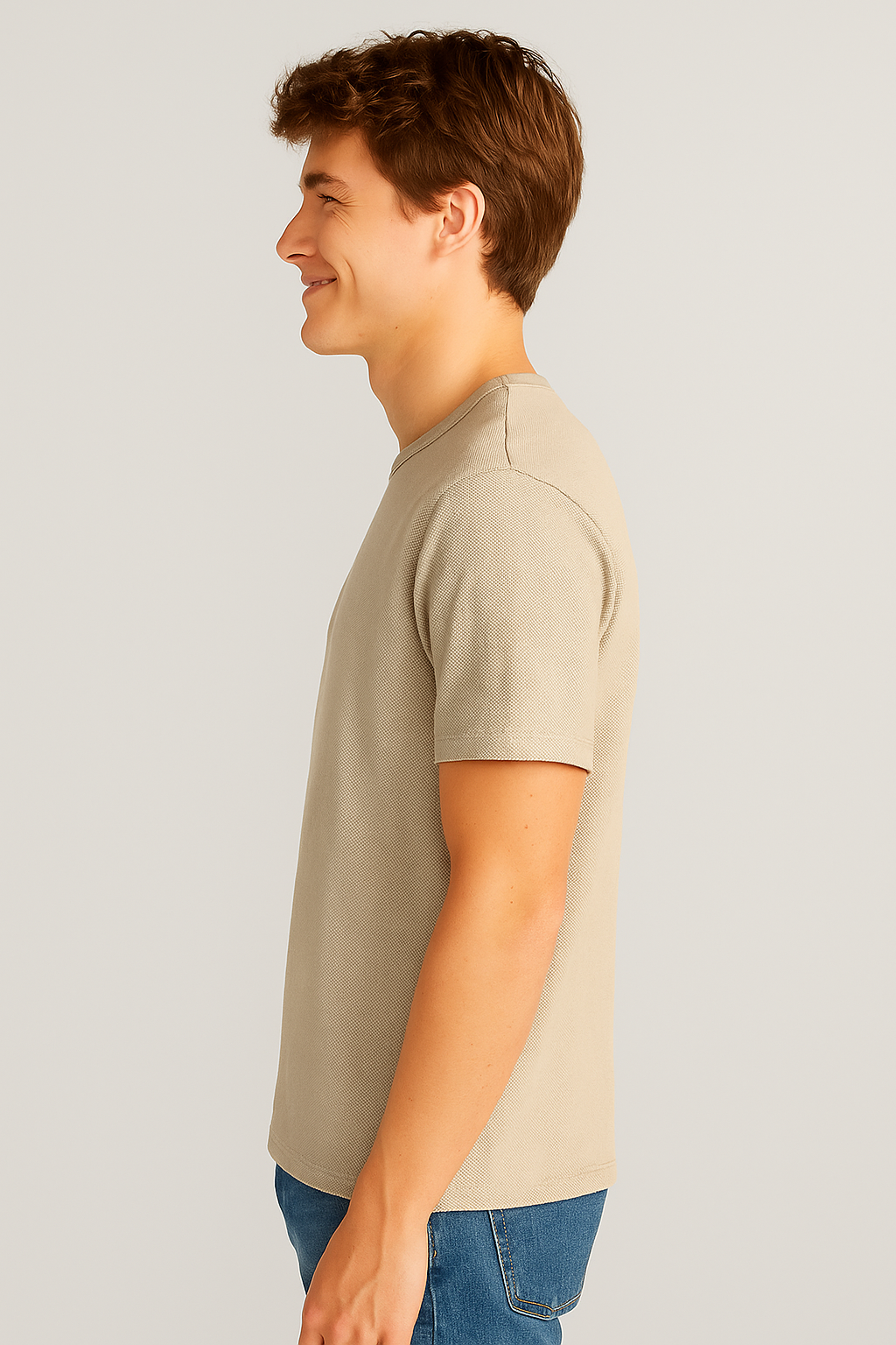 Camiseta Para Hombre Aero BC SS Knits Egret 8999 (RELAXED)