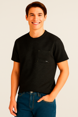 Camiseta Para Hombre Aero BC SS Knits Dark Black 1033 (RELAXED)