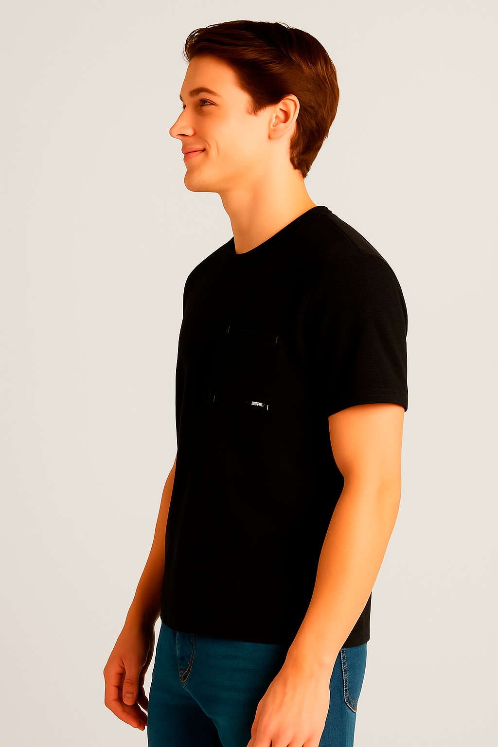 Camiseta Para Hombre Aero BC SS Knits Dark Black 1033 (RELAXED)
