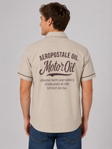 Camisa Para Hombre Aero Guys SS Woven SHirts Egret Relaxed 2220