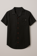 Camisa Para Hombre Aero Guys SS Woven Shirts Dark Black 8780