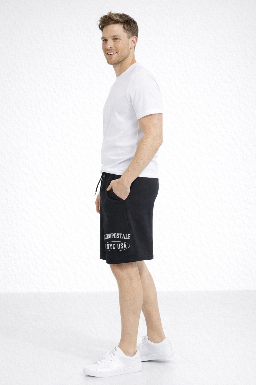 Bermuda Para Hombre Aero Guys Fleece Shorts Dark Black 4695