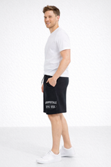 Bermuda Para Hombre Aero Guys Fleece Shorts Dark Black 4695