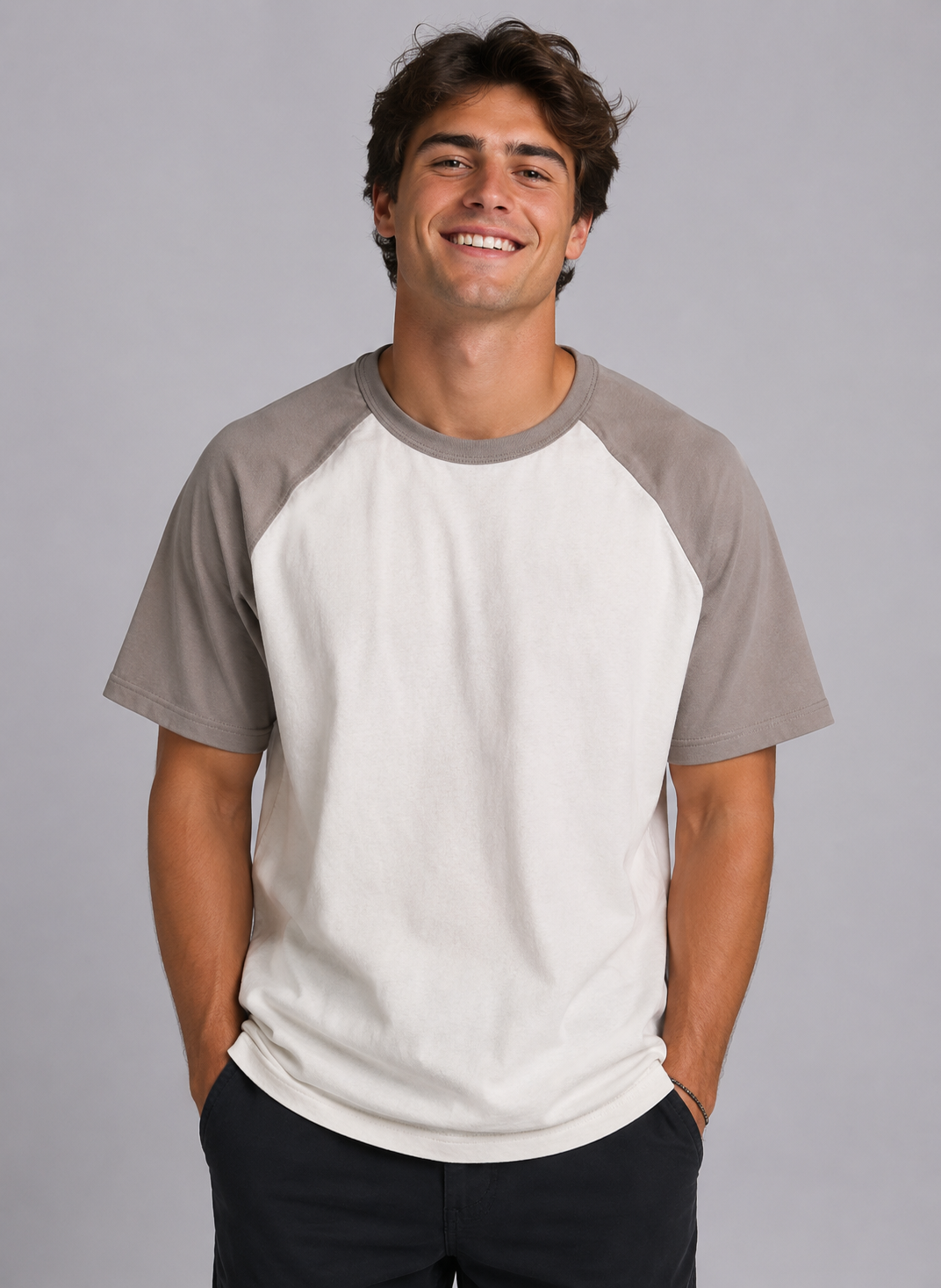 Camiseta Para Hombre Aero BC SS Knits Ash Grey 1600 (100% Algodón)
