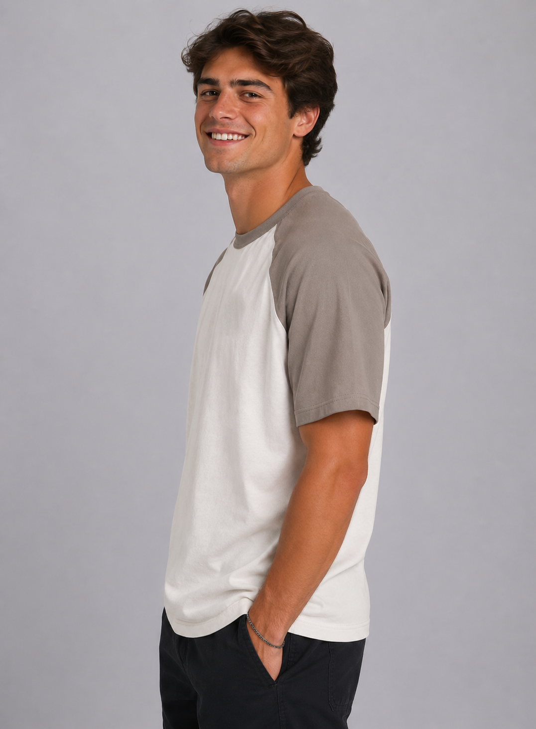 Camiseta Para Hombre Aero BC SS Knits Ash Grey 1600 (100% Algodón)