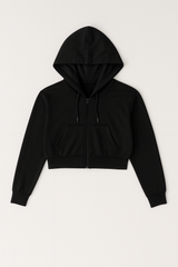 Buzo Para Mujer Aero Girls Fleece Zip Front Dark Black 3728