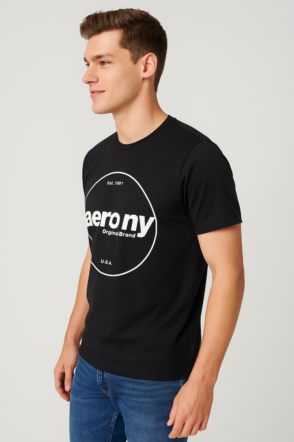 Camiseta Para Hombre Aero Level 2 Graphic Tees Dar Black 6128