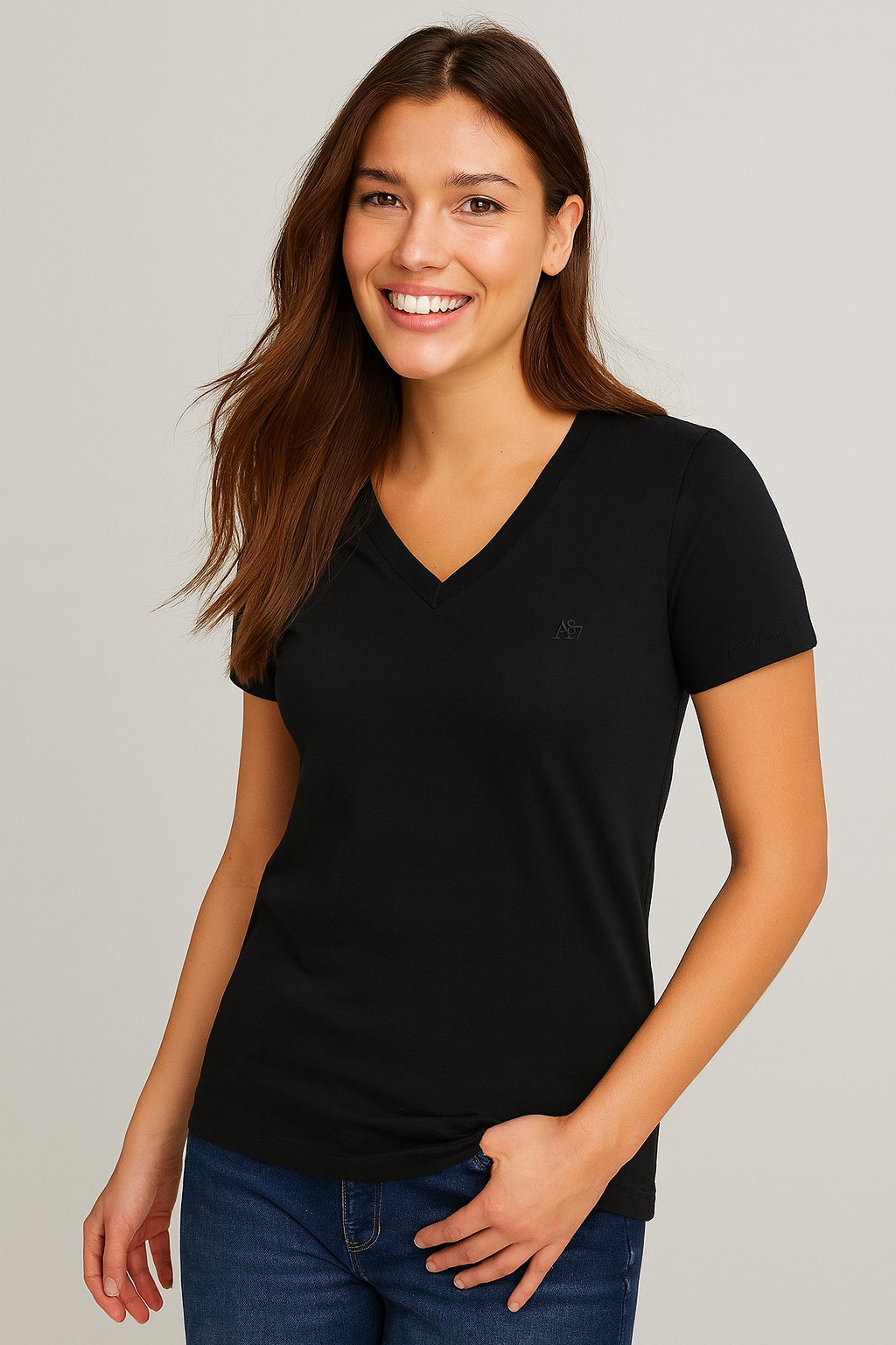 Camiseta Básica Para Mujer Aero Girls Solid SS Darl Black 4208