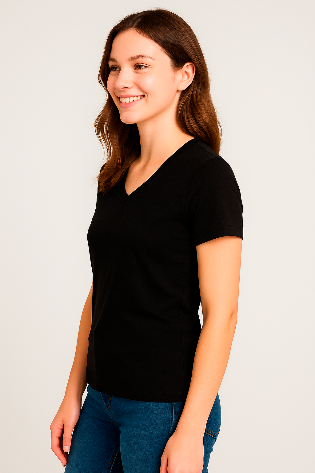 Camiseta Básica Para Mujer Aero Girls Solid SS Darl Black 4208