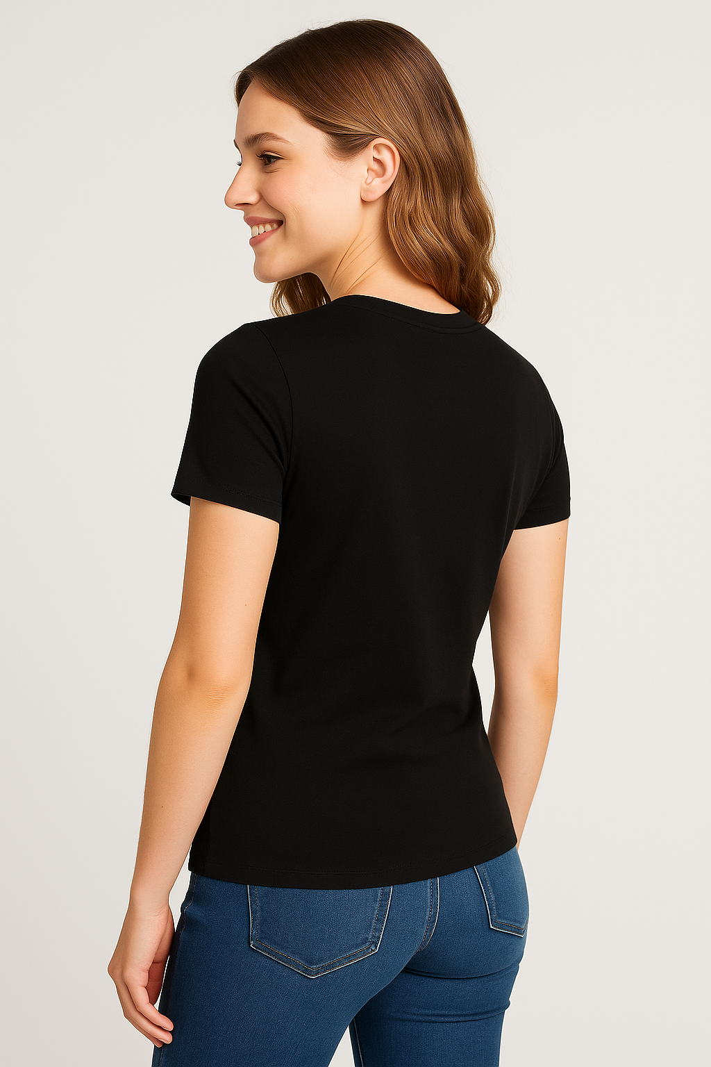 Camiseta Básica Para Mujer Aero Girls Solid SS Darl Black 4208