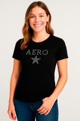 Camiseta Para Mujer Aero Graphic Level 2 Dark Black 7047